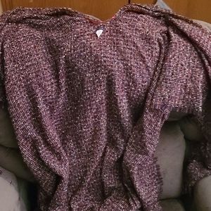 Multicolored poncho style cardigan